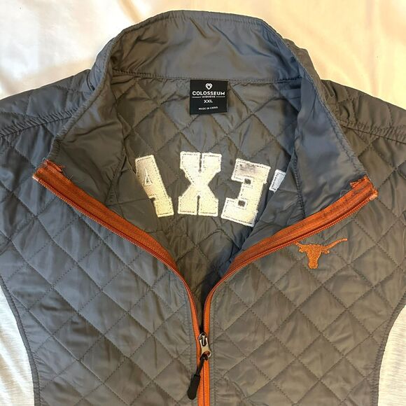 Texas Longhorns Windbreaker Jacket Womens XXL Gray Full Zip Colosseum UT Austin - Picture 3 of 8